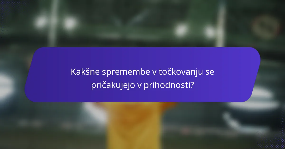 Kakšne spremembe v točkovanju se pričakujejo v prihodnosti?